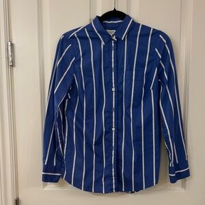 J. Crew Blue and White Striped Shirt